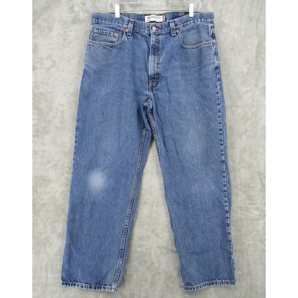 Levis 550 Jeans Mens Size 38 Dark Wash Relaxed Y2K Workwear 90s Baggy Loose Blue